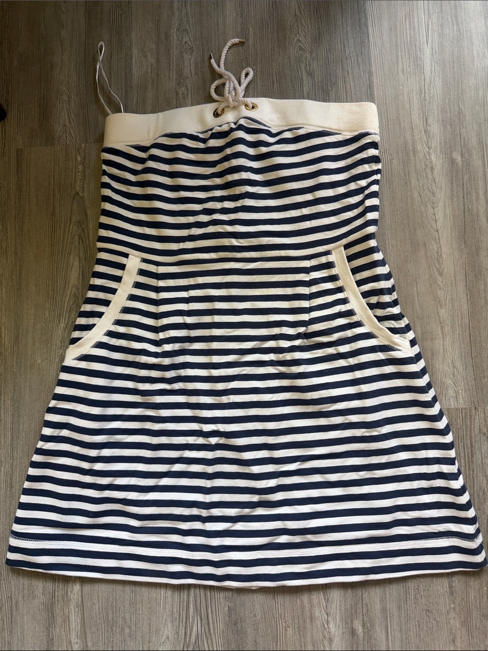 Lilly Pulitzer Navy and White Strapless Knit Sundress